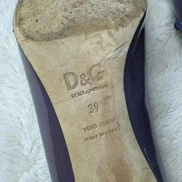 Dolce & Gabbana Patent Bow Peep Toe Pumps size 39 - Picture 6 of 7